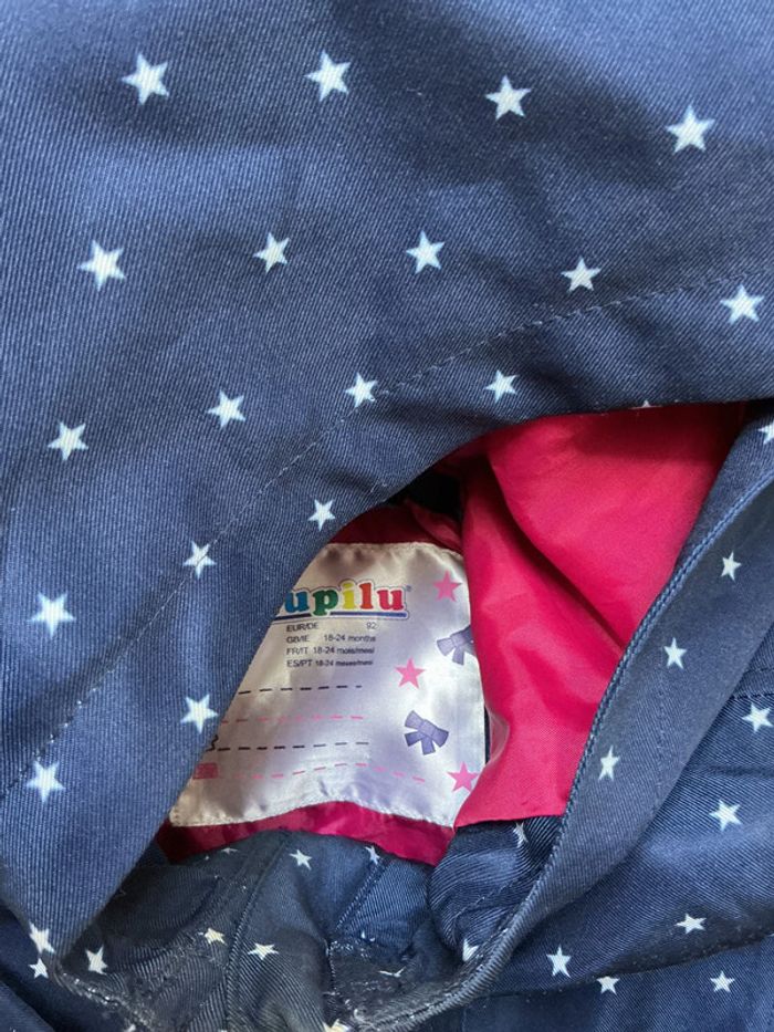 coupe vent à capuche marine motifs étoiles lupilu 18/24 mois - photo numéro 7