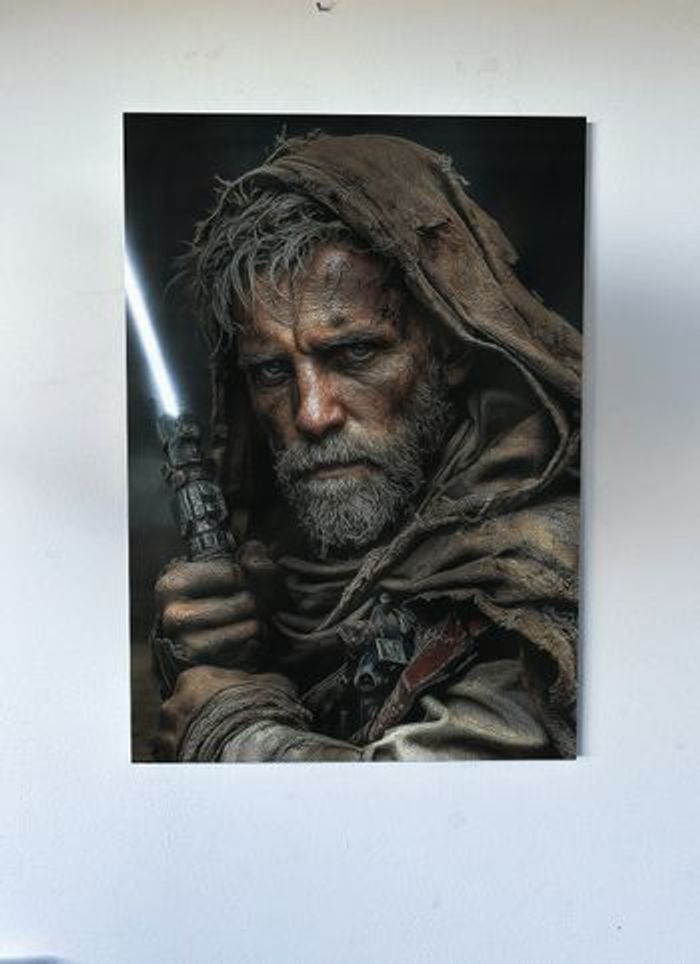 Poster métallique 30cm x 42cm Obiwan Starwars + aimant mural fourni.