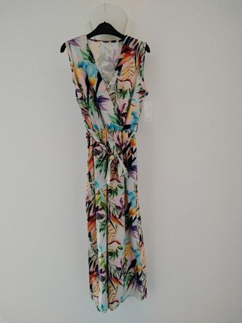 Combinaison pantalon fleuri sans manches