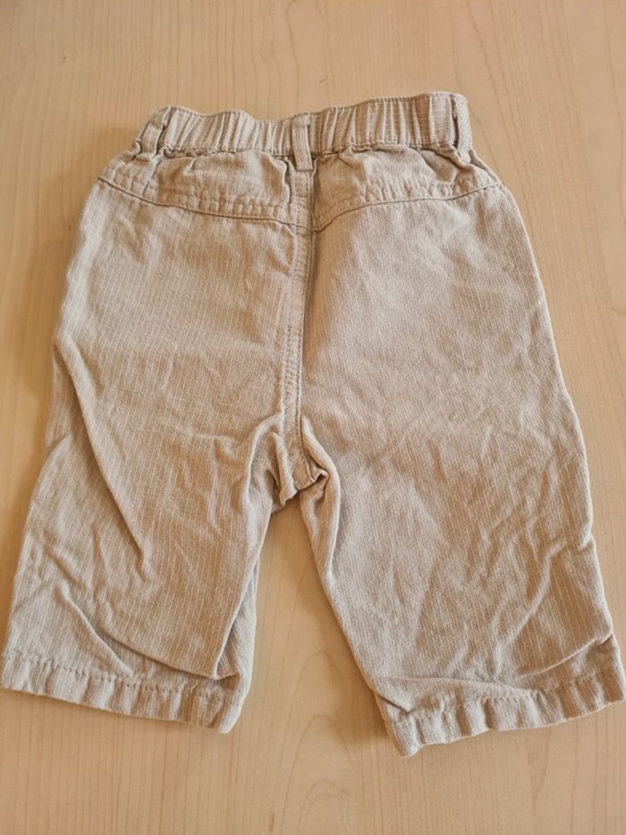 Pantalon bas cérémonie beige rayé 3 mois Obaïbi - photo numéro 2