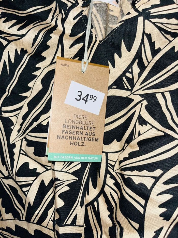 Robe à motifs noir & beige - Taille 48 - photo numéro 10