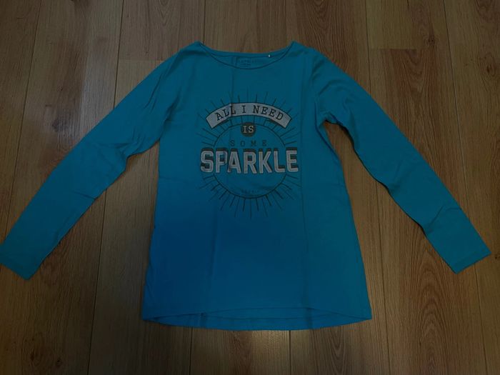 T-shirt longue manche turquoise