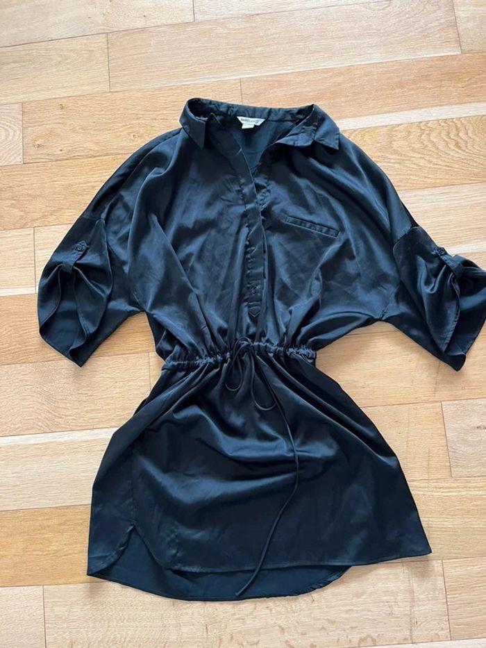 🖤 Robe chemise noire brillante - Suiteblanco - Taille M 🖤 - photo numéro 6