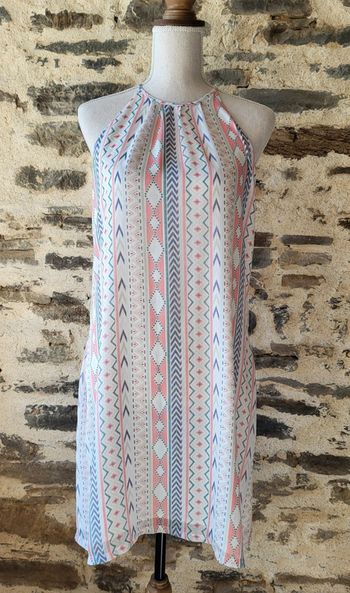 Robe sans manches à motifs rose écru bleu Lpb Taille M ou 38