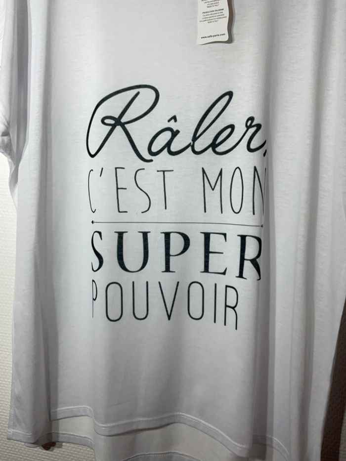 T-shirt femme « raler, c’est mon super pouvoir » taille unique (38-46)-zafa- neuf avec étiquette - photo numéro 2