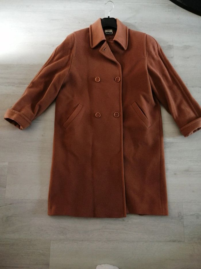 Manteau long laine et angora