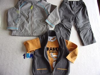 Lot T.Shirt + gilet + pantalon + Blouson garçon 18 mois