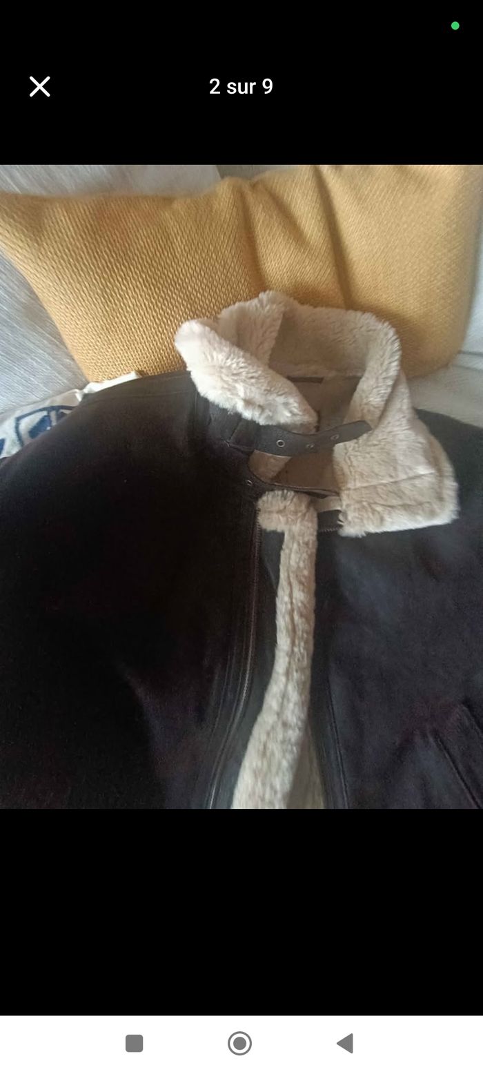 Blouson Veste aviateur en croûte de cuir - photo numéro 8