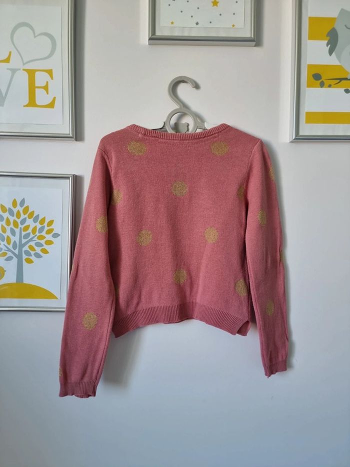 Pull vieux rose à pois doré kiabi taille 4ans - photo numéro 4