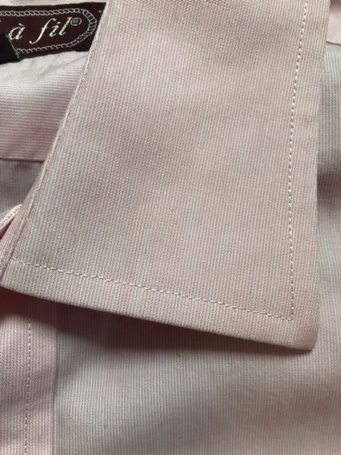 Chemise homme Fil a Fil taille 41 rose clair - photo numéro 4
