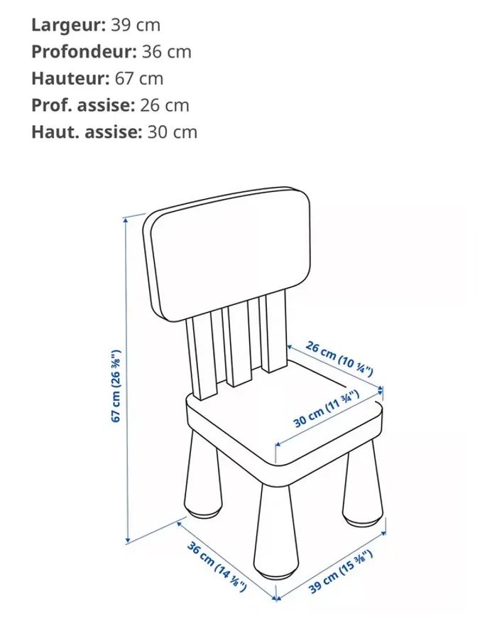 Chaise enfant IKEA rose clair intérieur comme extérieur - photo numéro 3