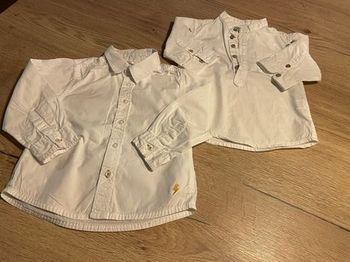 2 chemises blanches manches longues 3 ans