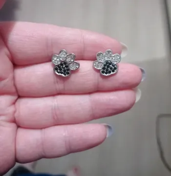 Boucles d'oreilles en argent Cristal en forme de pattes d'animaux