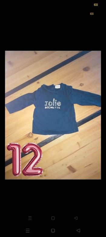 Haut manches longues fille 12 mois