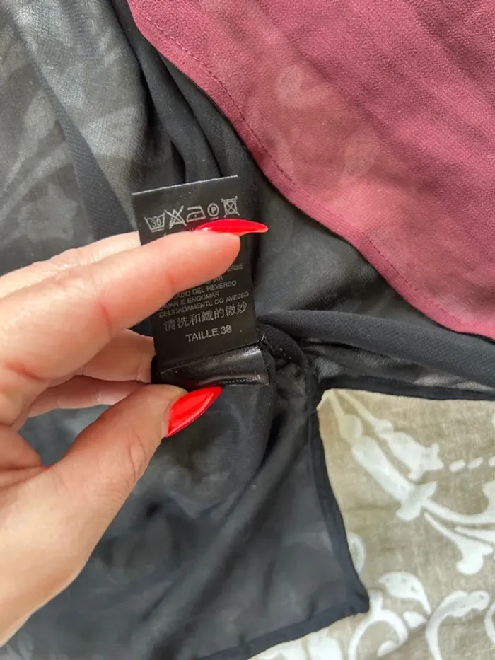 Chemise noir bordeaux cop copine taille 38 - photo numéro 3