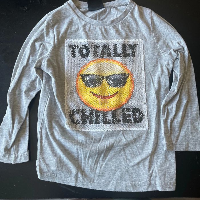 Tee shirt manches longues smiley 5 ans - photo numéro 2