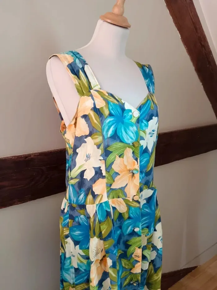 Robe débardeur jupon fleurie - photo numéro 6