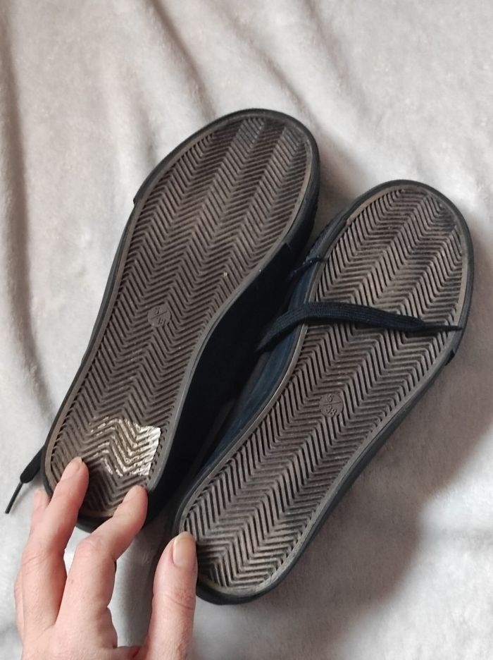 Baskets basses en toile noire taille 38 - photo numéro 8