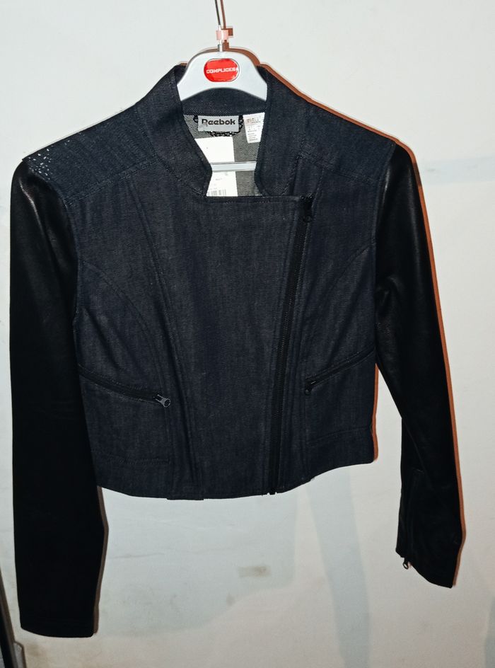 Veste Reebok aspect cuir/jean taille S