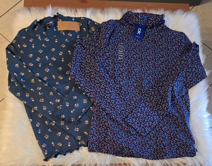 (Neufs non portés) 🤩🥰 teeshirts ml col montants 12 ans fille 🥰🤩 - photo numéro 3