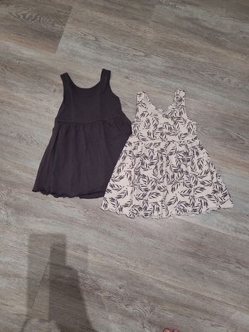 Lot de 2 robes a bretelles grises et blanches