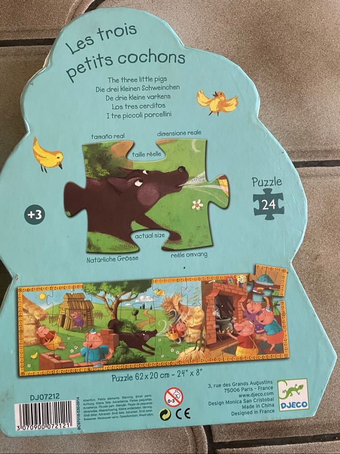 Puzzle 24 pièces les trois petits cochons - Djeco - photo numéro 3