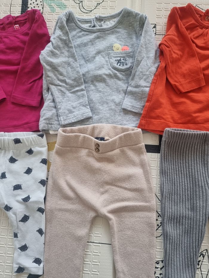 Lot de 3 ensembles tee-shirt manches longues et 3 leggins - photo numéro 4