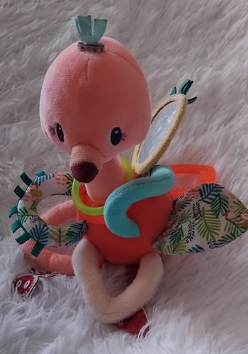 Doudou peluche d activités Anais flamant rose- Lilliputiens