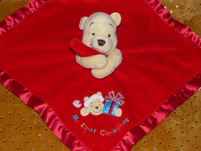Doudou plat Winnie Disney  my first christmas - photo numéro 2