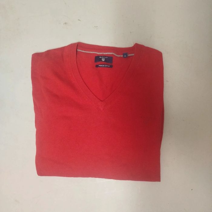 Pull rouge col V homme | Gant | XL - photo numéro 2