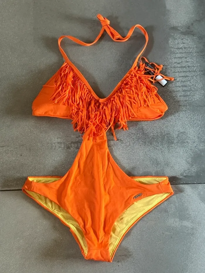 Maillot de bain banana moon 1 pièce orange taille 38 neuf étiquette