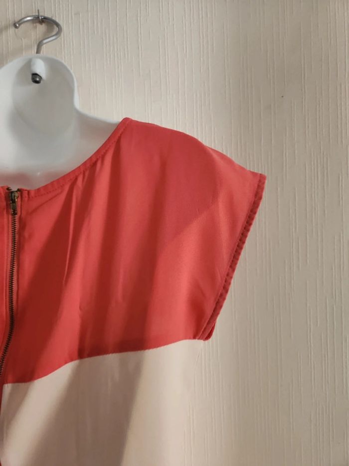 Blouse manches courtes Dolls S corail et beige - photo numéro 9