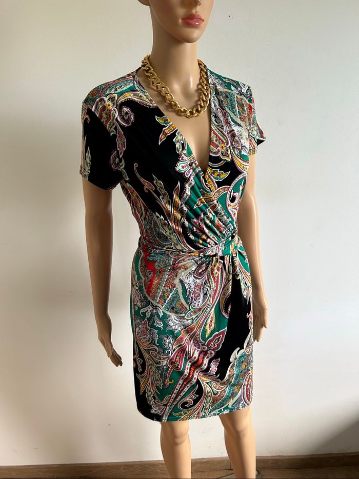 Robe imprimée à manches courtes Morgan taille 42 comme neuve - photo numéro 2