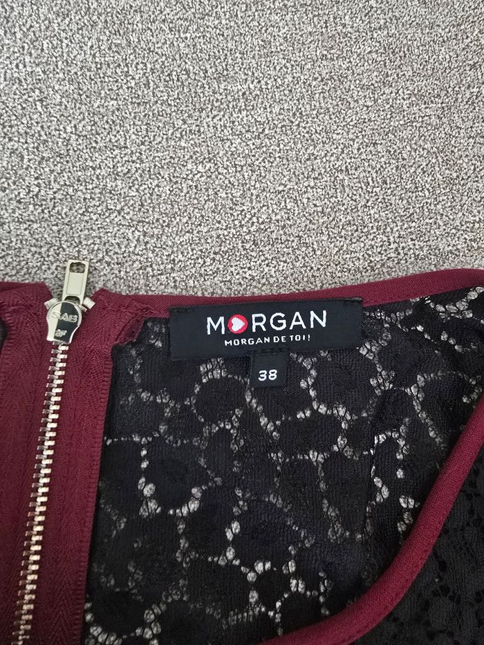 Jolie robe Morgan bordeaux dentelle taille 38 - photo numéro 2