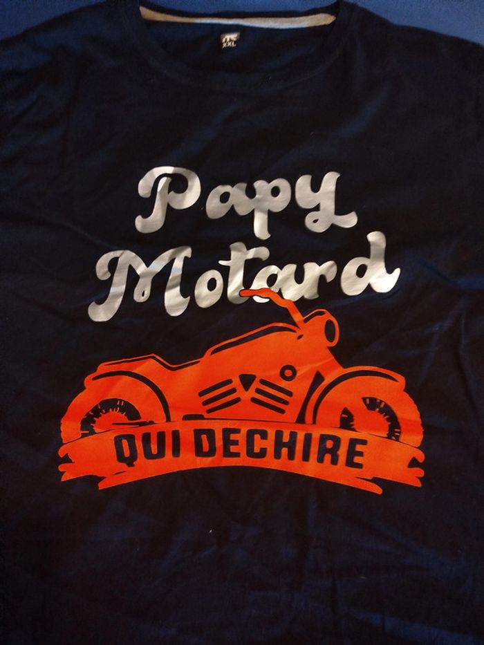 nouveau tee shirt motif papy motard neuf taille XXL