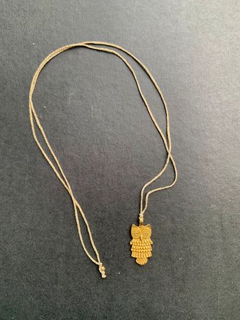 Collier sautoir doré hibou