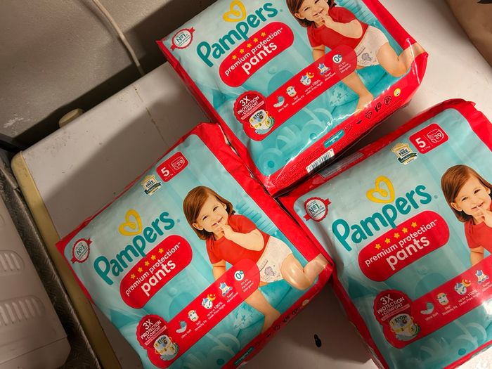 :3 paquets de couches Pampers  t 5