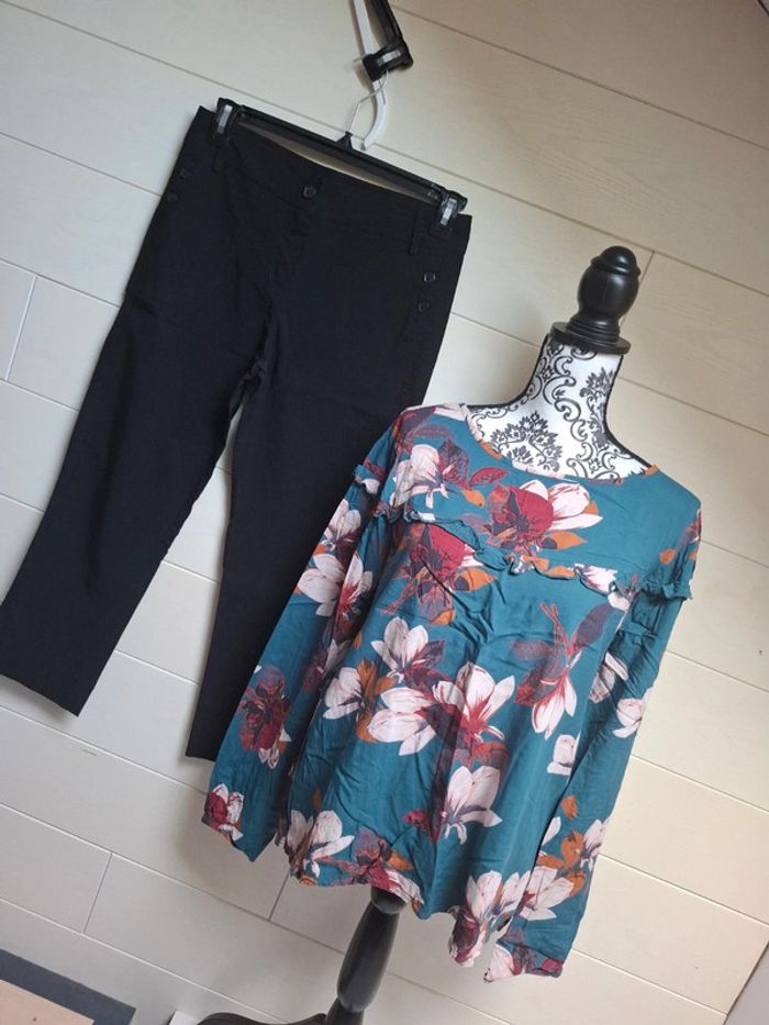 Lot pantacourt + blouse taille 40