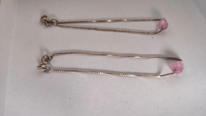 Bracelets en argent 925 avec perle rose - photo numéro 3