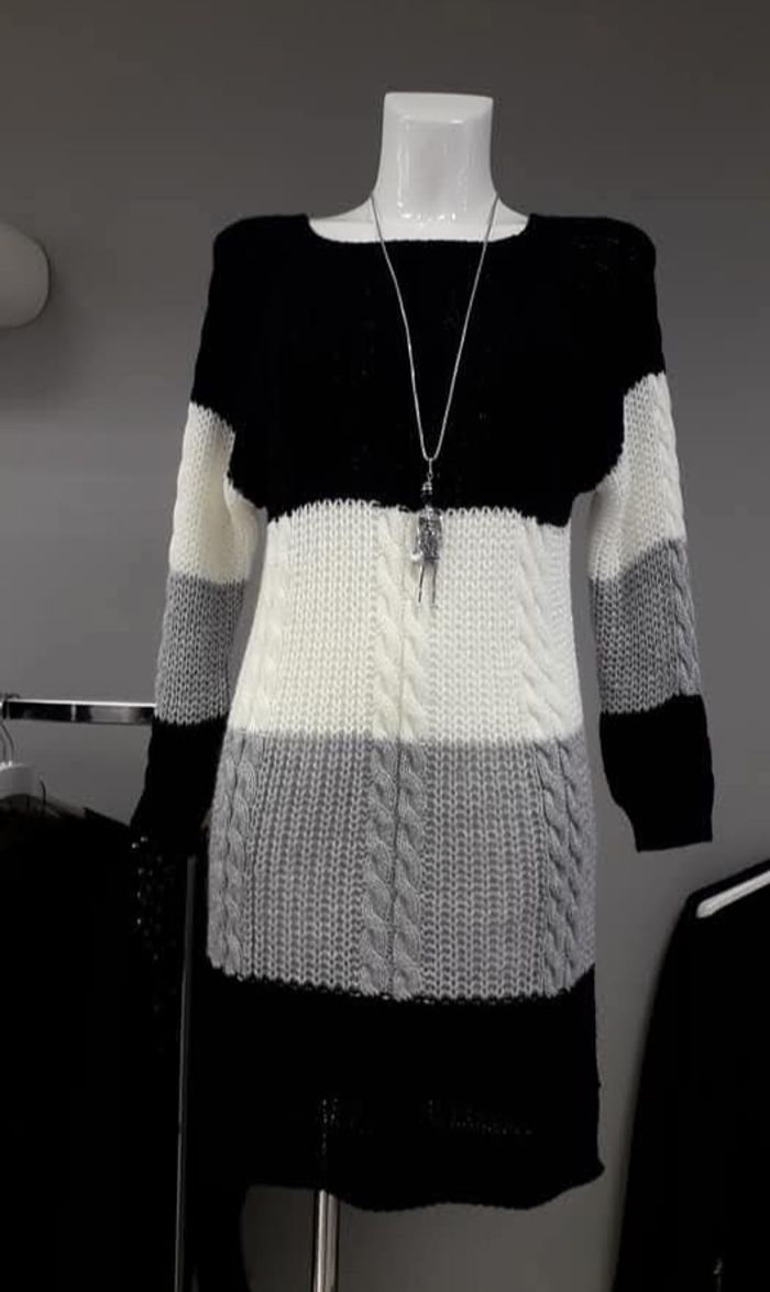 Robe Pull Imitation Laine Femme – Taille 1/S/36 – Douce, Chaleureuse & Stylée