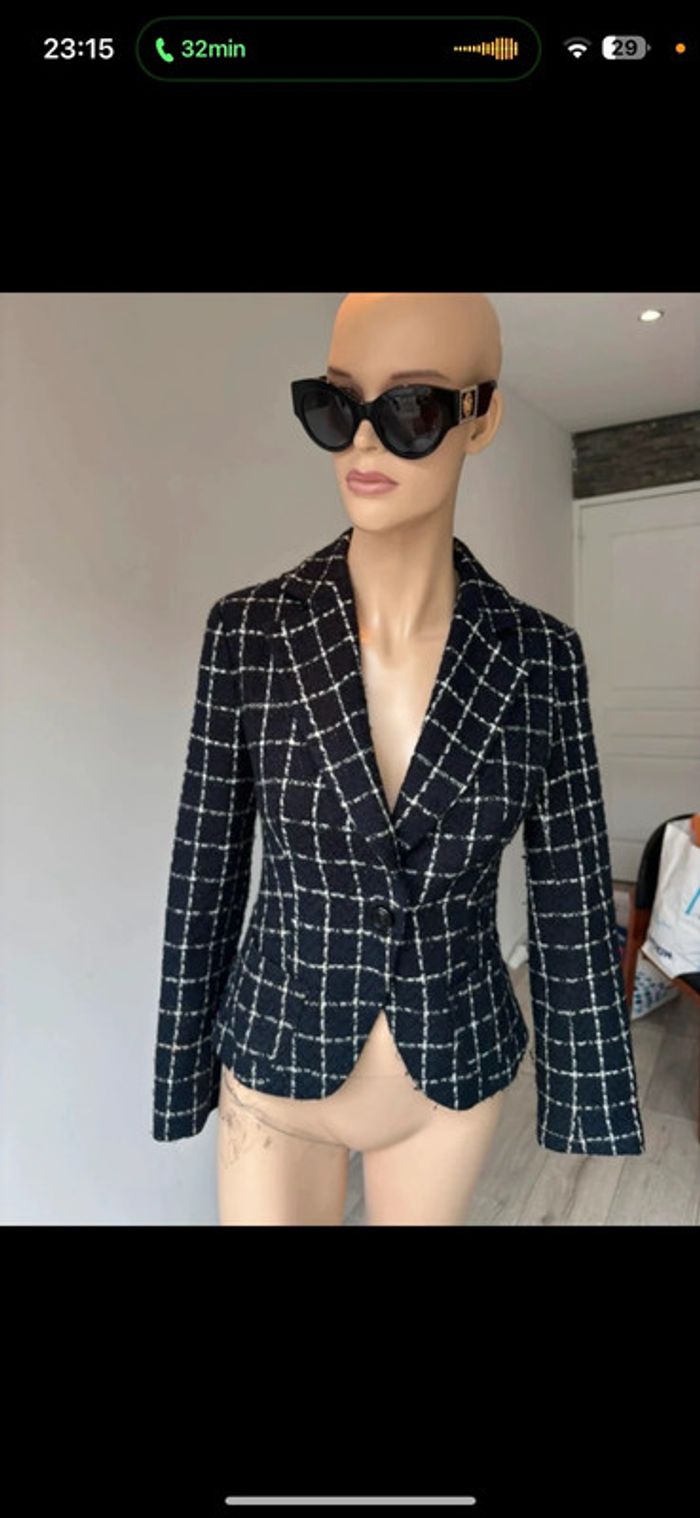 Veste Zara à carreaux style tailleur – Taille M - photo numéro 2