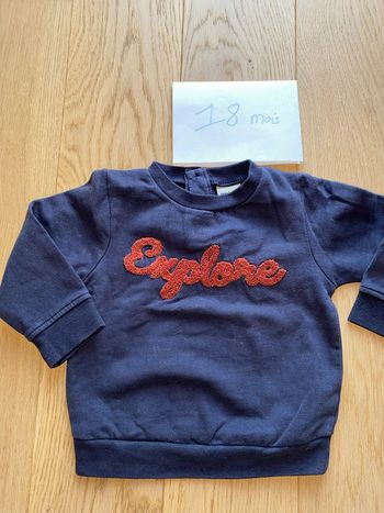 Sweat marine « Explore » – Tape à l’Œil – 18 mois