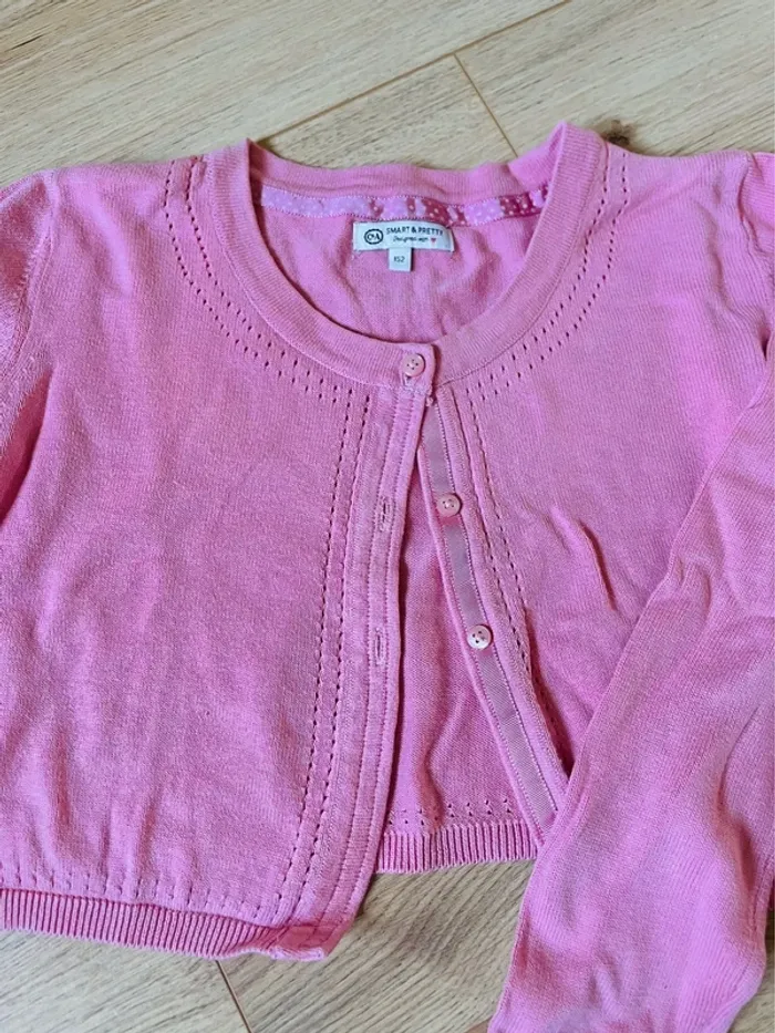 Petit gilet court rose - photo numéro 3