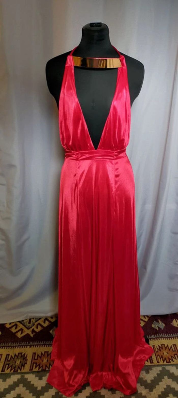 Robe longue rouge satinée – Nazz Couture – Taille 10 (38) - photo numéro 15