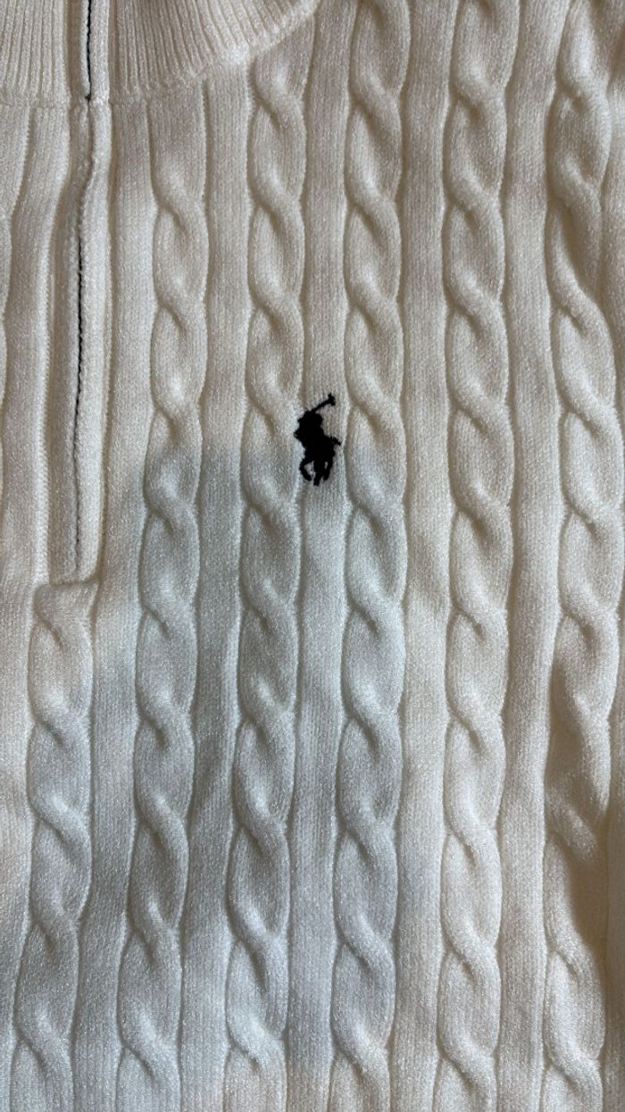 Pull torsadé Ralph Lauren blanc - photo numéro 4