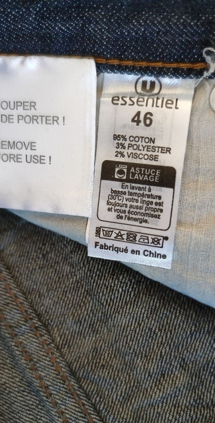 👖 Jean homme U Essentiel – Taille 46 – Bleu marine – Neuf avec étiquette - photo numéro 4