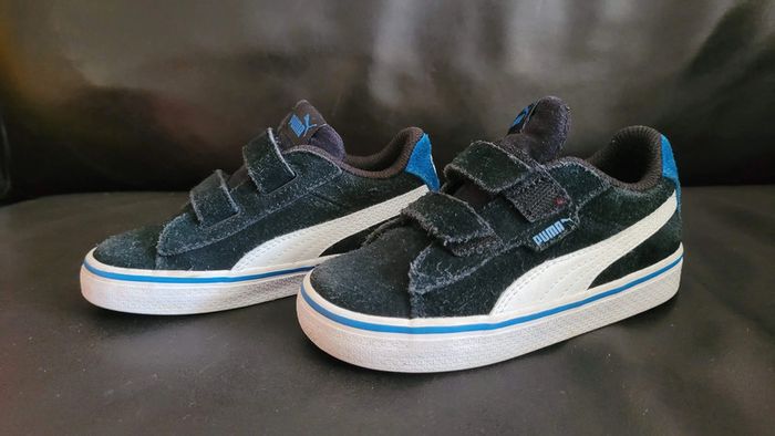 Chaussures basket sneakers à scratch enfant Puma noires T 24 garçon - photo numéro 4