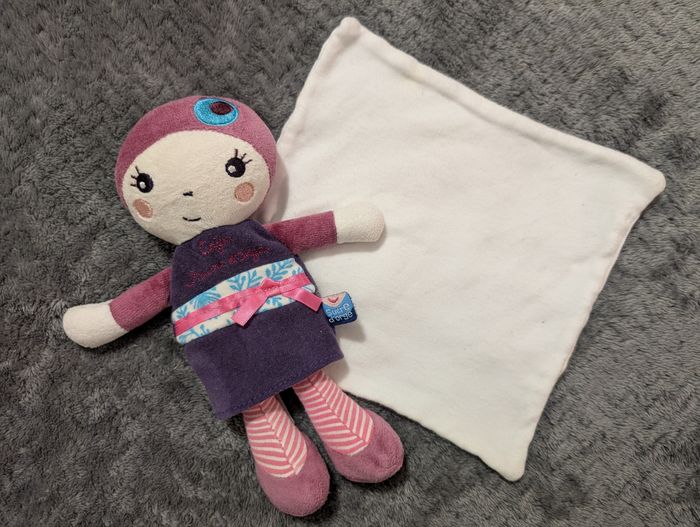 TBE, doudou mouchoir petite fille, Sucre d'Orge