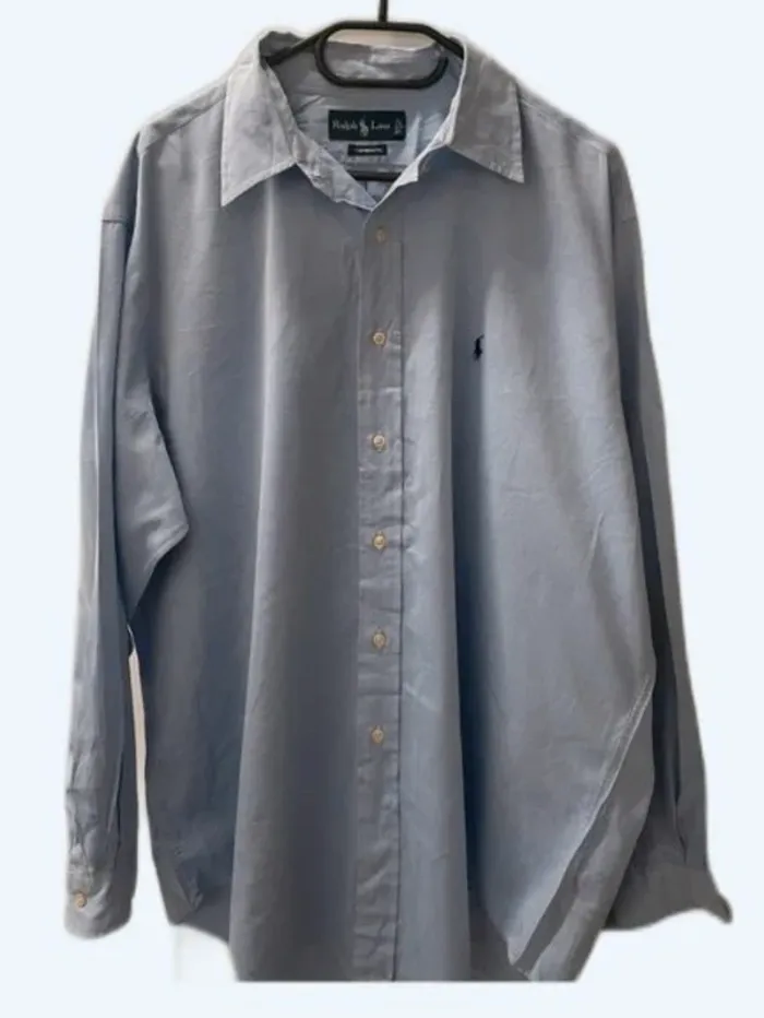 Chemise ralph lauren bleu uni