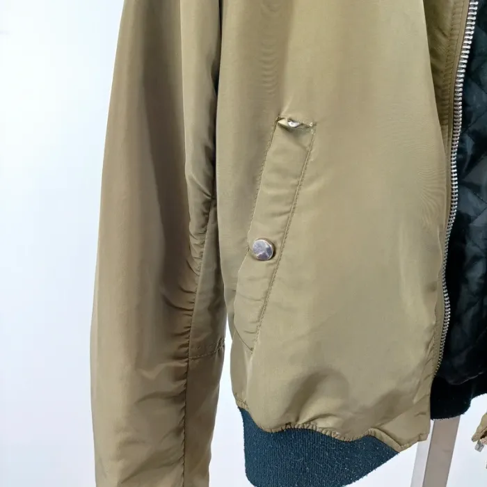 Bomber kaki zippé Stradivarius col et poignets contrastants T36 A1441 - photo numéro 5